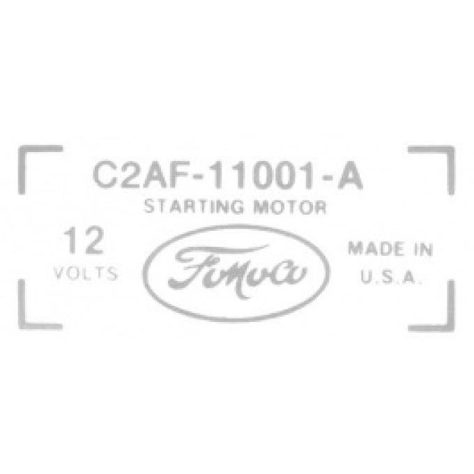 Ford Thunderbird Starter Decal, C2AF-11001-A, 1962-65