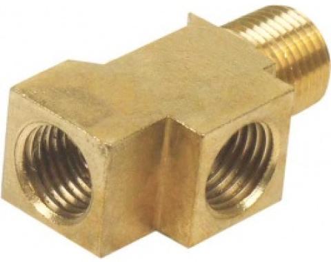 Ford Thunderbird Brake Line Connector, Brass, Threads Into The Master Cylinder, 1965-66