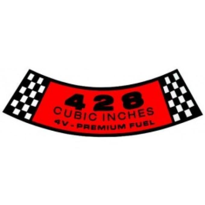 Air Cleaner Decal - 428 4V-Premium Fuel