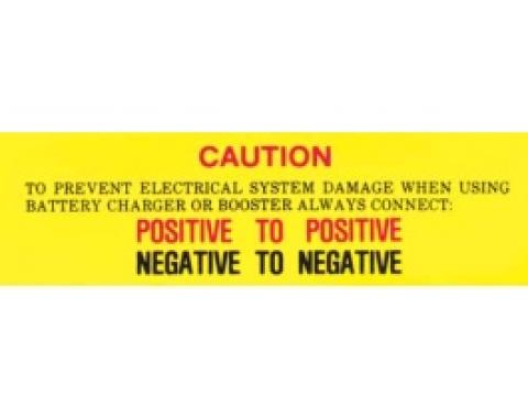 Ford Thunderbird Battery Decal, Caution, 1963-64