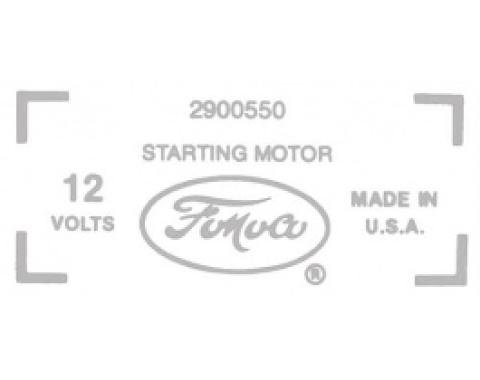 Ford Thunderbird Starter Decal, 430 V8, 2900550, 1959-60