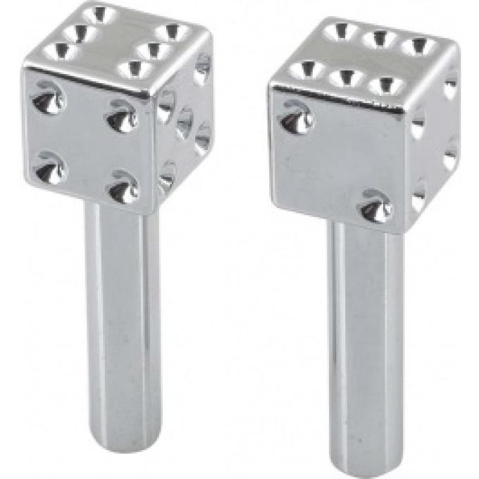 Door Lock Knobs, Chrome Dice, 1955-79