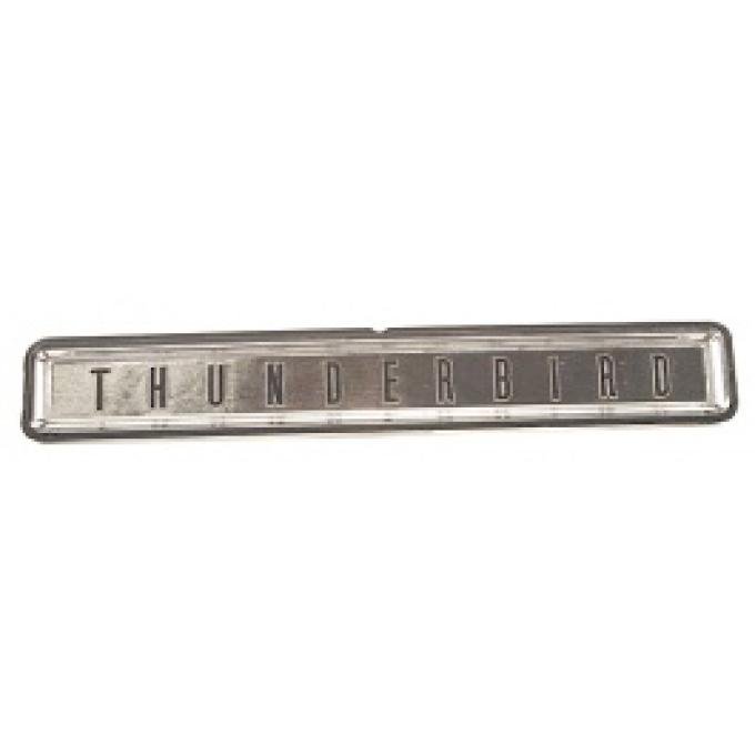 Ford Thunderbird Rear Bumper Center Emblem, Plastic, Thunderbird In Block Letters, 1964