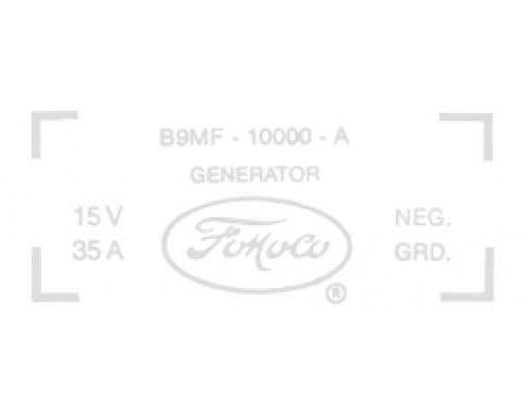 Ford Thunderbird Generator Decal, 35 Amp Generator, 352 V8 With Air Conditioning, B9MF-10002-A, 1959
