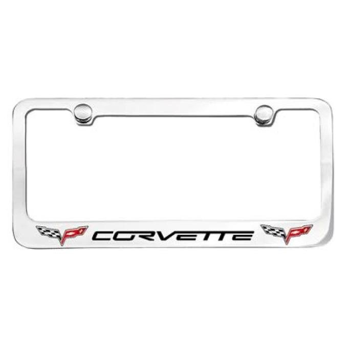 Corvette Elite License Frame, 05-13 Corvette Word with Dual Logo