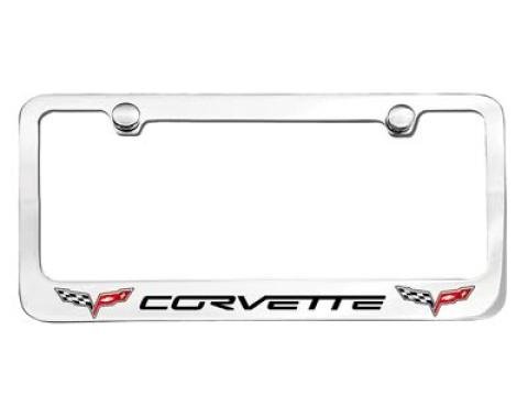 Corvette Elite License Frame, 05-13 Corvette Word with Dual Logo