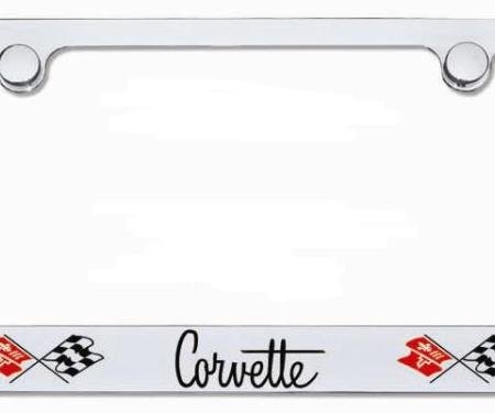 Corvette Elite License Frame, Corvette Script with Dual Logo