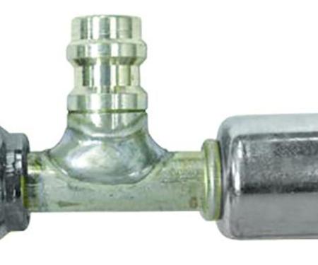 Vintage Air Beadlock O-Ring Fitting with 134a Service Ports NO 6 Reduced Barrier Hose Fitting - Straight with Port 355110