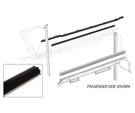 Dennis Carpenter Door Glass Anti-Rattlers - Right - 2 Door Hardtop, Convertible & Retractable - 1957-58 Ford Car   B7A-7621452-PR