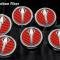 2008-2018 Chrysler 300 Fluid Cap Cover Set 6pc Stingray Emblem Carbon Fiber Red | Red Carbon Fiber