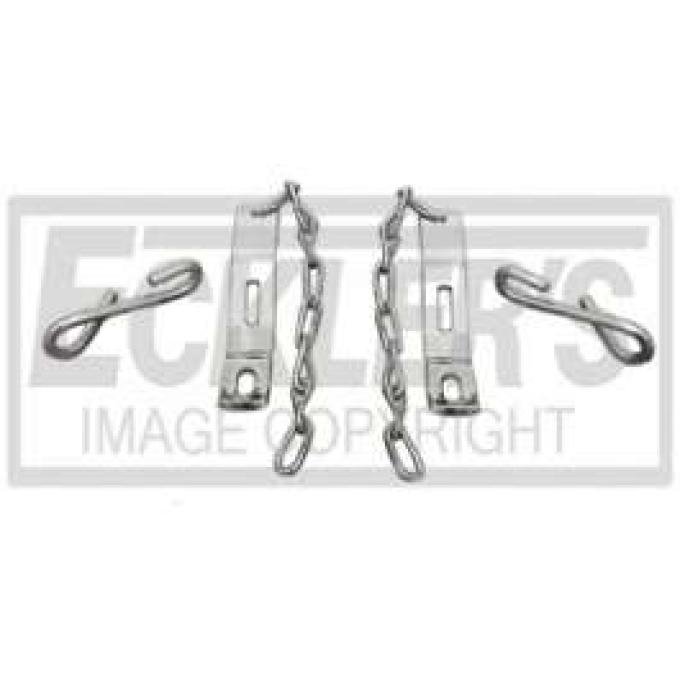 Chevy Truck Tailgate Chains, Stainless Steel, Polished, Fleet Side, 1958-1966
