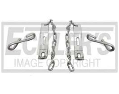 Chevy Truck Tailgate Chains, Stainless Steel, Polished, Fleet Side, 1958-1966