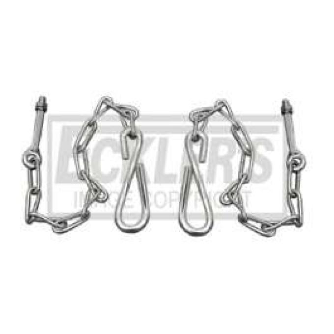 Chevy Truck Tailgate Chains, Chrome, Step Side, 1954-1987