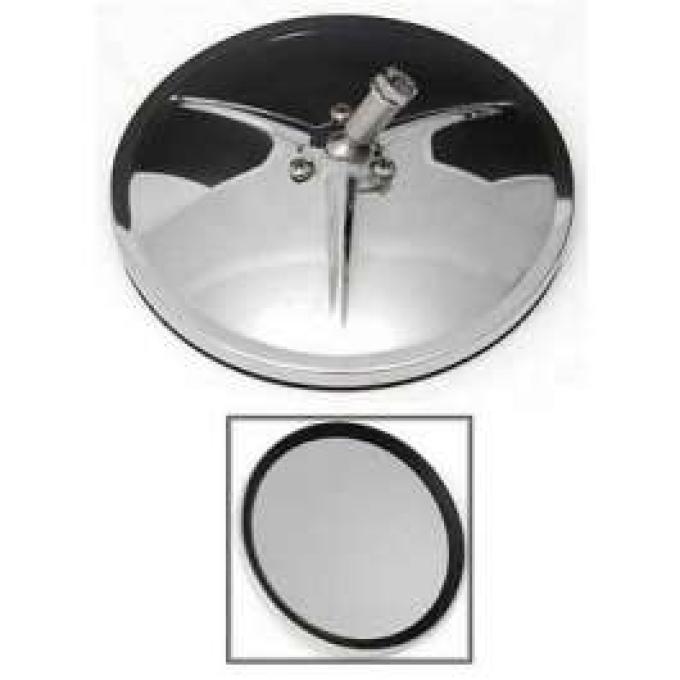 Chevy Truck Outside Mirror, 5-5/8, Smooth Round, Chrome, 1947-1972