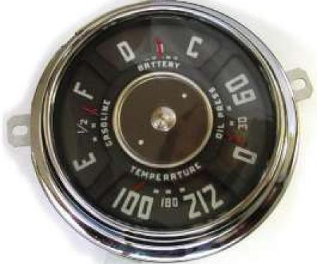 Chevy Truck Dash Gauge Cluster, 6-Cylinder, 12 Volt, With 212? Temperature Gauge, 1947-1949