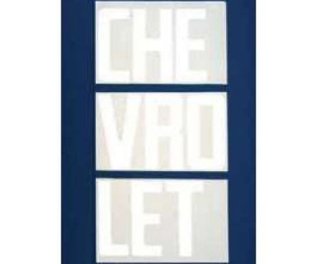 Chevy Truck Tailgate Letters, White, Fleet Side, 1967-1972