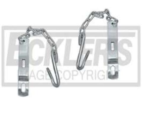 Chevy Truck Tailgate Chains, Zinc Plated, Fleet Side, 1958-1966