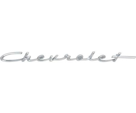 Chevy Dash Script Emblem, With Chevrolet Word, 150 & 210, 1957