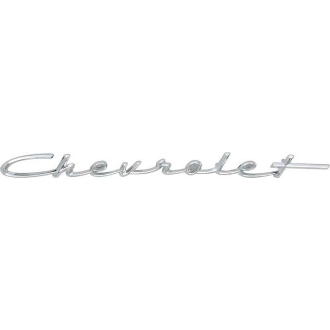 Chevy Dash Script Emblem, With Chevrolet Word, 150 & 210, 1957