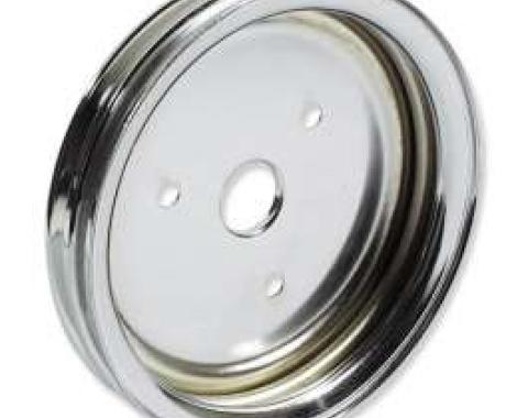 Chevelle Crankshaft Pulley, Small Block, Double Groove, Chrome, 1964-1968