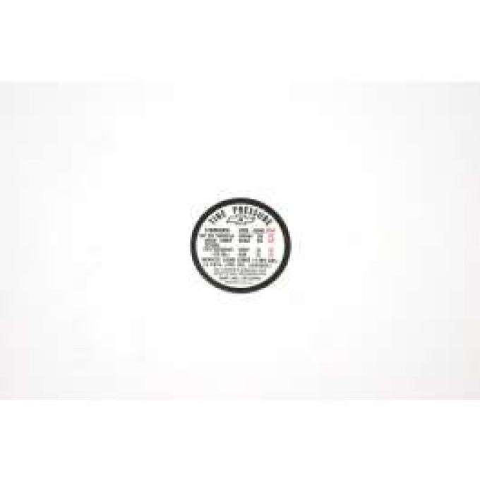 Chevelle Decal, Tire Pressure, Super Sport (SS) 1967