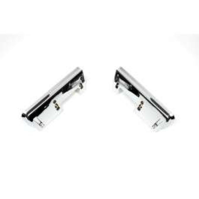 Chevelle Armrest Bases, Rear, Chrome, 2-Door Coupe, 1964-1967