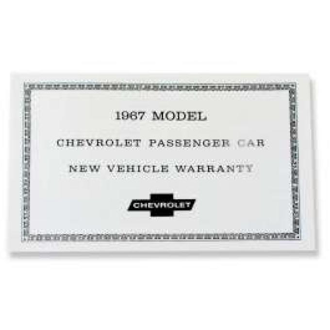 Chevelle Vehicle Warranty Certificate, 1967