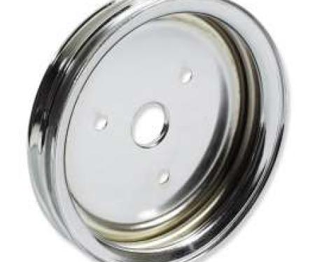 Chevelle Crankshaft Pulley, Small Block, Double Groove, Chrome, 1964-1968
