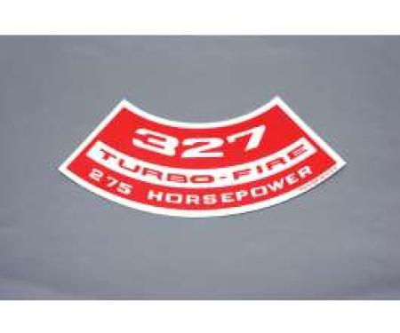Chevelle Air Cleaner Decal, 327 Turbo-Fire 275 hp, 1966-1968