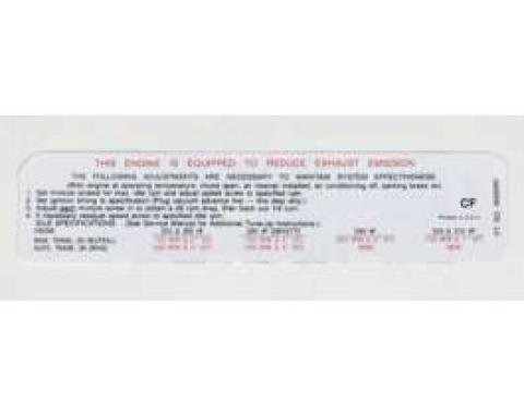 Chevelle Decal, Emission (255/300/290/350/370hp), 1969