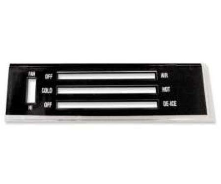 Chevelle Heater Control Lens, For Cars Without Air Conditioning, 1971-1972