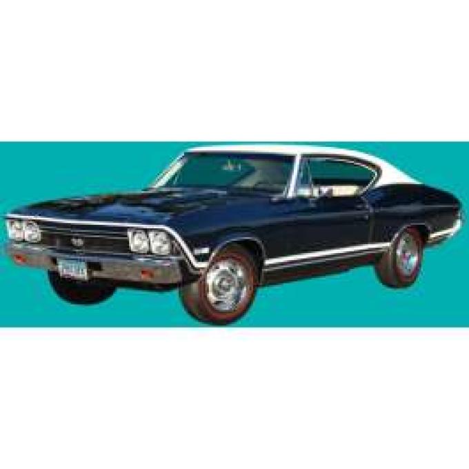 Chevelle Body Stripe Kit, Black, Super Sport (SS), 1968