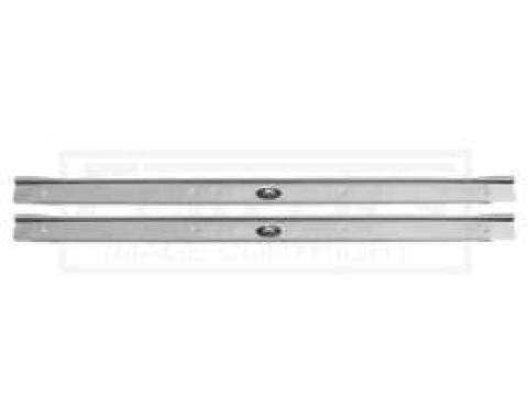 Door Sill Plates, Riveted Fisher Emblem, With Ribs, For Cars With 2-Doors, 1964-1967