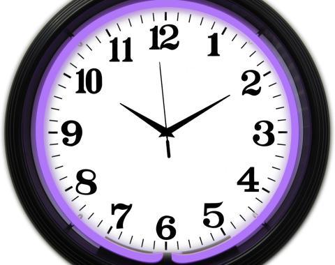 Neonetics Neon Clocks, Black Rim Purple Standard Neon Clock