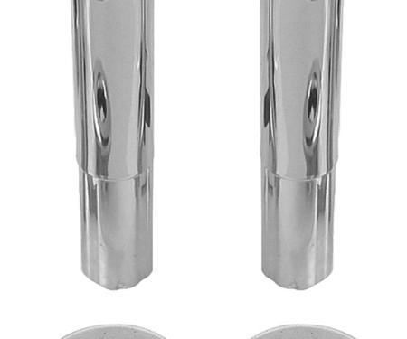 RestoParts Knob, Ferrule Door Lock (Smooth) Kit 1968-88, Chrome DL1004