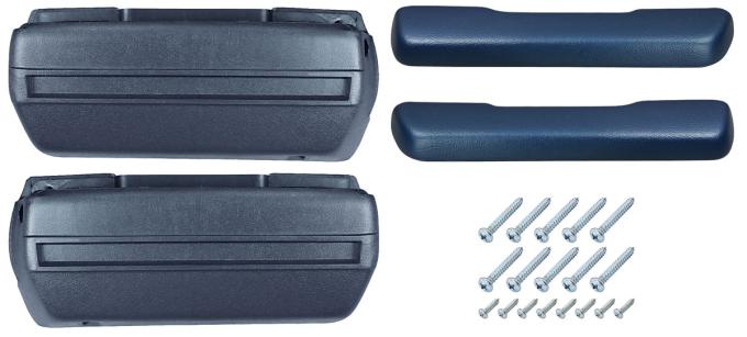 RestoParts Armrest Base/Pad Kit, Front, 1968-72 A-Body, Dark Blue AK16DB