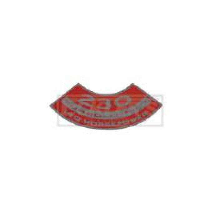 El Camino Air Cleaner Decal Inline 6, 230 Turbo-Thrift, 140 HP, 1968-1969