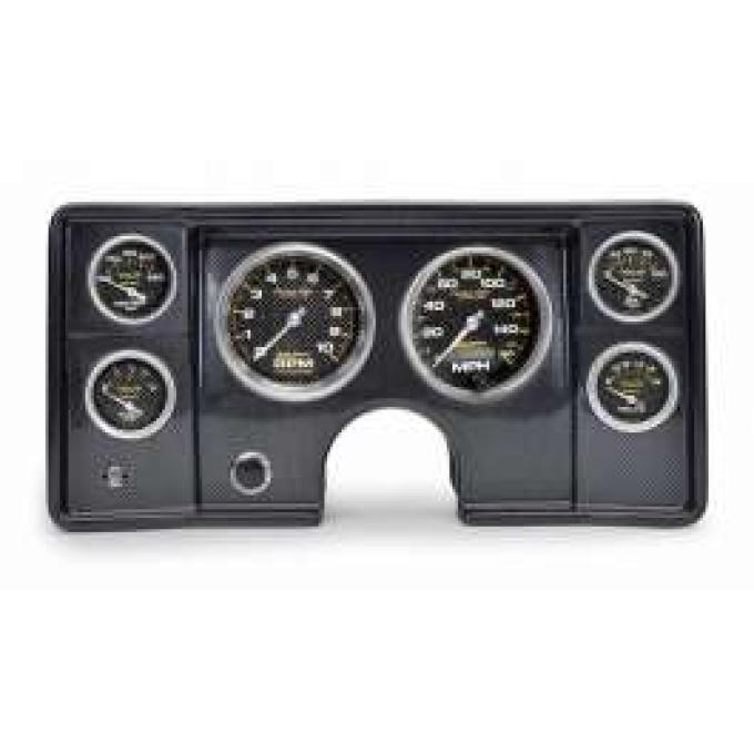 El Camino Instrument Cluster Panel, Carbon Fiber Finish, With Carbon Fiber Series Gauges, 1978-1981