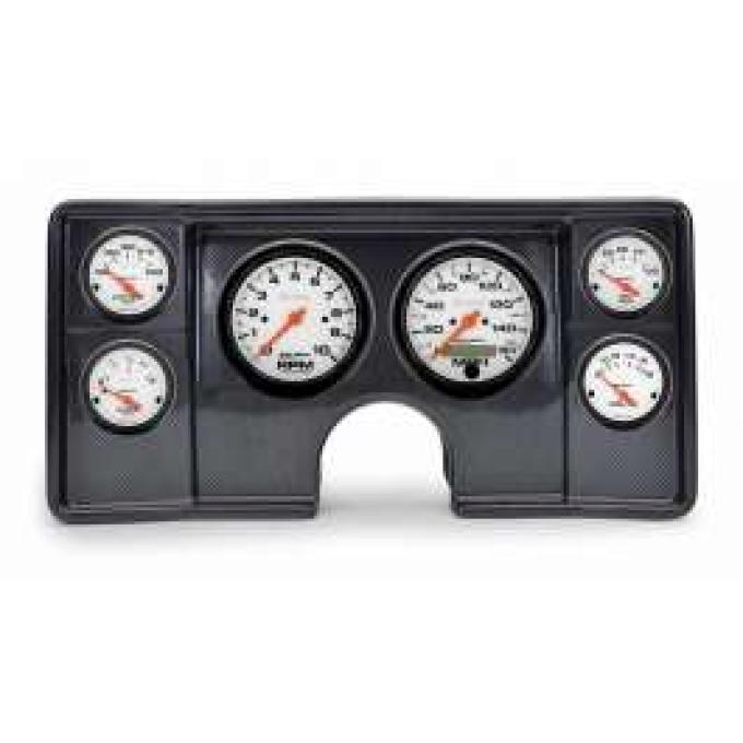 El Camino Instrument Cluster Panel, Carbon Fiber Finish, With Phantom Gauges, 1982-1987