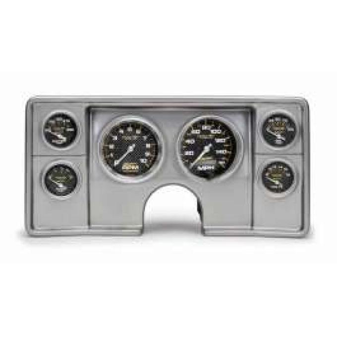 El Camino Instrument Cluster Panel, Aluminum Finish, With Carbon Fiber Series Gauges, 1982-87