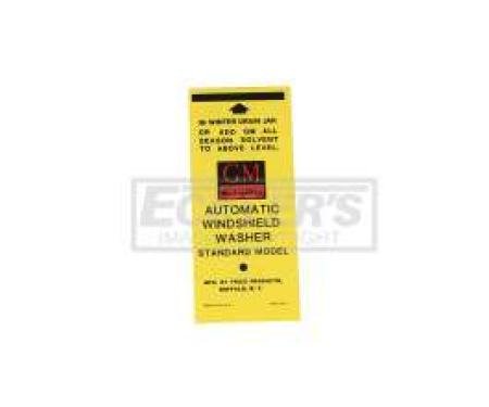 El Camino Windshield Washer Bottle Bracket Decal, 1959-1960