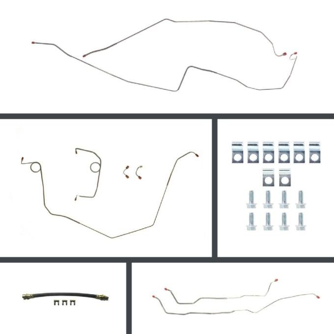 Right Stuff 1968 Chevrolet Camaro, Pre-Bent Power Front Disc Brake Conversion Line Kit FOP68H2