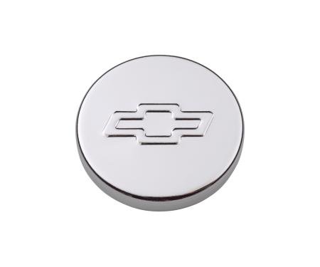 Proform Engine Oil Filler Cap, Push-In Style, 1.22 Hole, Embossed Bowtie Logo, Chrome 141-630