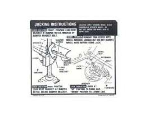 Camaro Jacking Instructions Decal, Trunk, SS, 1969