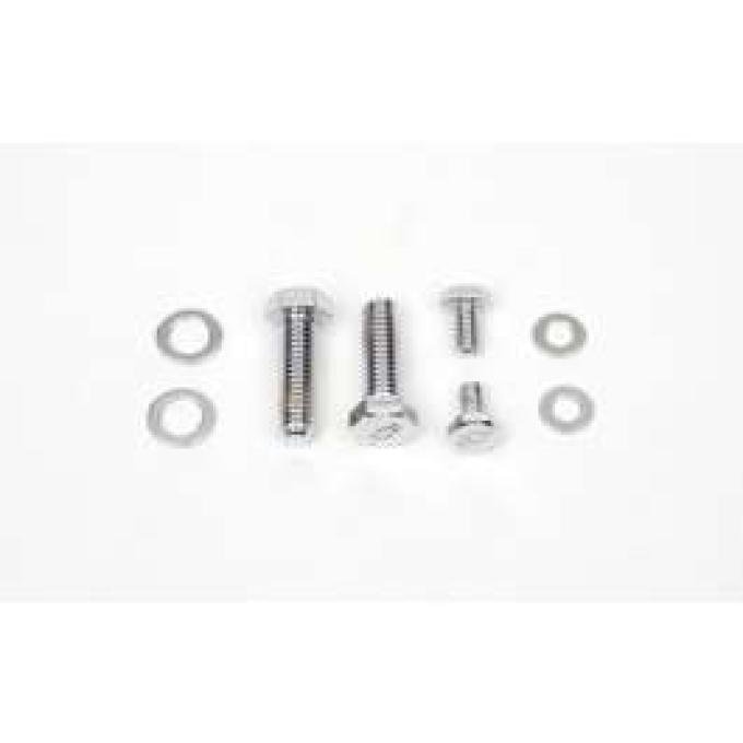 Camaro Fuel Pump Mounting Bolt Set, Bowtie Stamped, Chrome,1967-1969