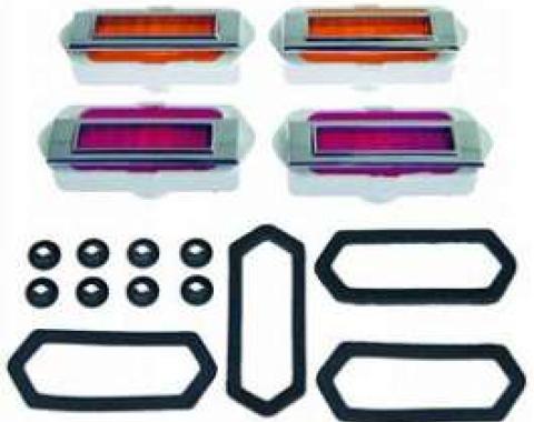 Camaro Side Marker Light Kit, With Gaskets & Mounting Nuts,1969