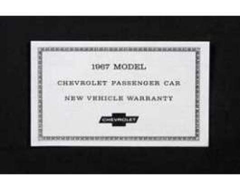 Camaro Warranty Certificate, 1967