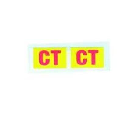 Camaro Disc Brake Decals, Code CT, Control Arm Splash Shield, All Engines, 1967