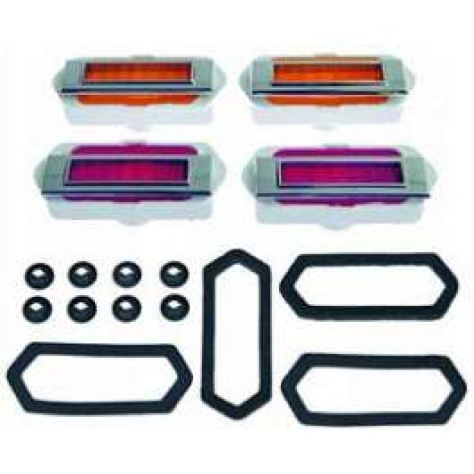 Camaro Side Marker Light Kit, With Gaskets & Mounting Nuts,1969