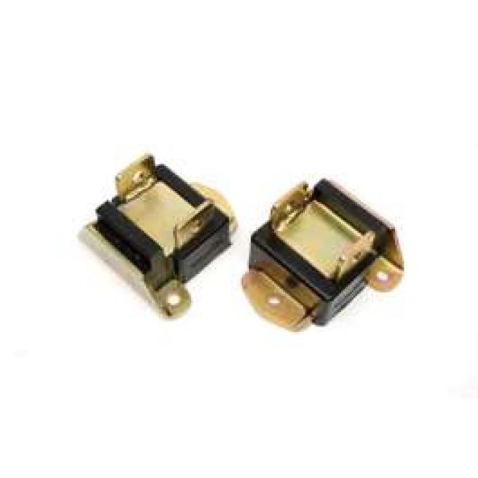 Camaro Motor Mount Set, 302, 350 & 396ci, Black, Polyurethane, Prothane, 1969